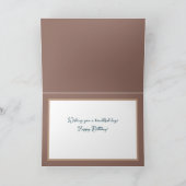 Pretty Floral Modern Daisy Flower Pink Birthday Karte (Innenseite)