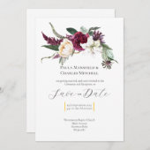 Pretty Floral Save the Date, Wedding Invitation Einladung (Vorne/Hinten)