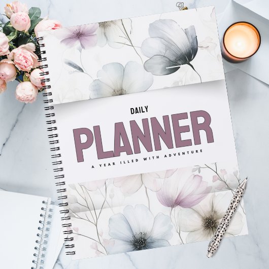 Pretty Floral Watercolor Blooms Planer