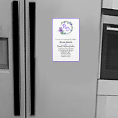 Pretty Floral Wreath Monogrammed Wedding Invitatio Magnet