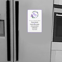 Pretty Floral Wreath Monogrammed Wedding Invitatio