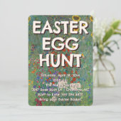 Pretty Flower Easter Egg Hunt Invitation Einladung (Stehend Vorderseite)