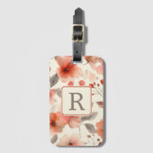 Pretty Flower Monogram Template Personalized Gepäckanhänger (Vorderseite Vertikal)