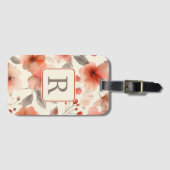 Pretty Flower Monogram Template Personalized Gepäckanhänger (Vorderseite (Horizontal))
