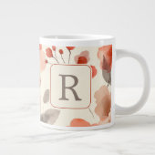 Pretty Flower Monogram Template Personalized Jumbo-Tasse (Rechts)