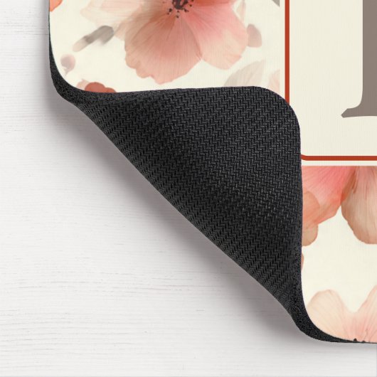 Pretty Flower Monogram Template Personalized Mousepad (Ecke)