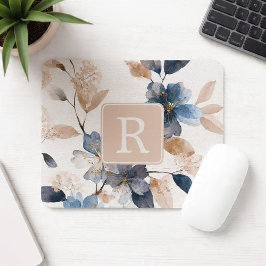 Pretty Flower Monogram Template Personalized Mousepad