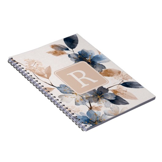 Pretty Flower Monogram Template Personalized Notizblock (Rechte Seite)