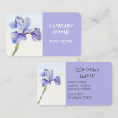 pretty flower purple Iris watercolor custom   Visitenkarte (Vorne/Hinten)