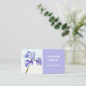 pretty flower purple Iris watercolor custom   Visitenkarte (Stehend Vorderseite)