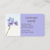 pretty flower purple Iris watercolor custom   Visitenkarte (Rückseite)