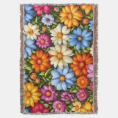 Pretty Flowers, Brightly Colored Decke (Vorderseite Vertikal)