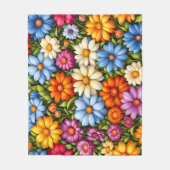 Pretty Flowers, Brightly Colored Fleecedecke (Vorderseite)