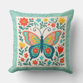 Pretty Folk Art Butterfly  Kissen (Vorderseite)