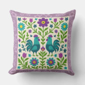 Pretty Folk Art Cockerel   Kissen (Vorderseite)