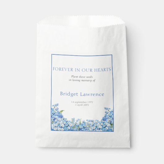 Pretty Forget-me-nots Funeral Seed Packet Geschenktütchen (Vorderseite)