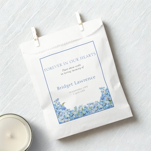 Pretty Forget-me-nots Funeral Seed Packet Geschenktütchen