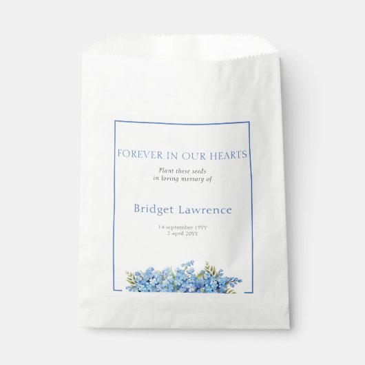 Pretty Forget-me-nots Funeral Seed Packet Geschenktütchen (Vorderseite)
