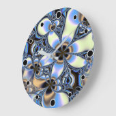 Pretty Fractal Floral in pastel shades Große Wanduhr (Winkel)