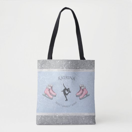 Pretty Girl Ice Rink Figure Skating Tote Bag Tasche (Vorderseite)