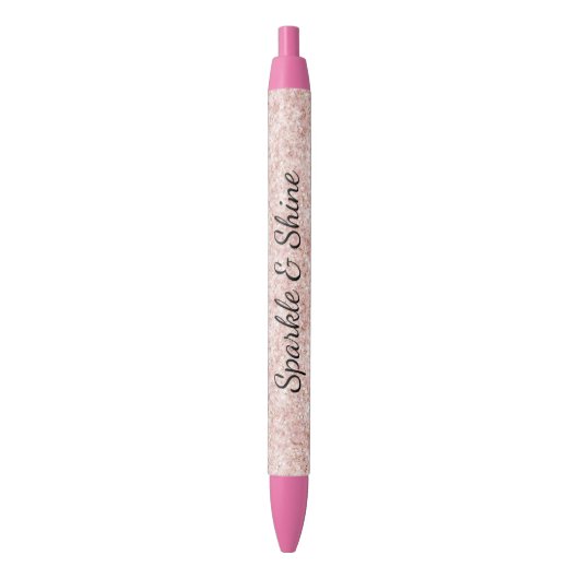 Pretty Girly Blush Pink Glitter Kugelschreiber (Vorderseite Vertikal)