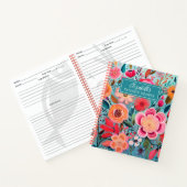Pretty girly Colorful Floral Recipe Cookbook Notizblock (Innenseite)