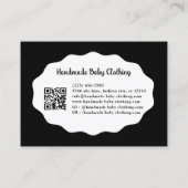 Pretty Girly Feminine Black White Bow Pattern Visitenkarte (Rückseite)