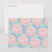 Pretty Girly Pastel Pink and Blue Floral Print Postkarte (Vorne/Hinten)