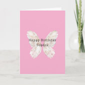 Pretty Girly Pink Butterfly Wings Birthday Karte (Vorderseite)