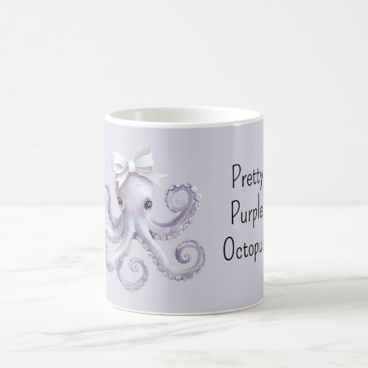 Pretty Girly Purple Octopus Kaffeetasse (Mittel)