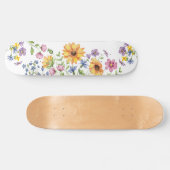 Pretty Girly Wildflowers Skateboard (Horizontal)