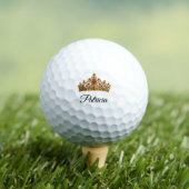 Pretty Gold Crown and Custom Name Golfball (Insitu T-Shirt)