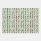 Pretty Green Toile Christmas Berries And Bows Geschenkpapier Set (Vorderseite 3)