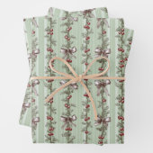 Pretty Green Toile Christmas Berries And Bows Geschenkpapier Set (Beispiel)