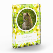 Pretty Green Yellow Pet Cat Dog Memorial Keepsake Fotoblock (Links)
