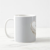 Pretty Grey Faux Lace White Heart Kaffeetasse (Links)