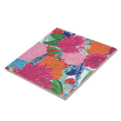 Pretty Hand Painted Colorful Flowers Fliese (Seite)