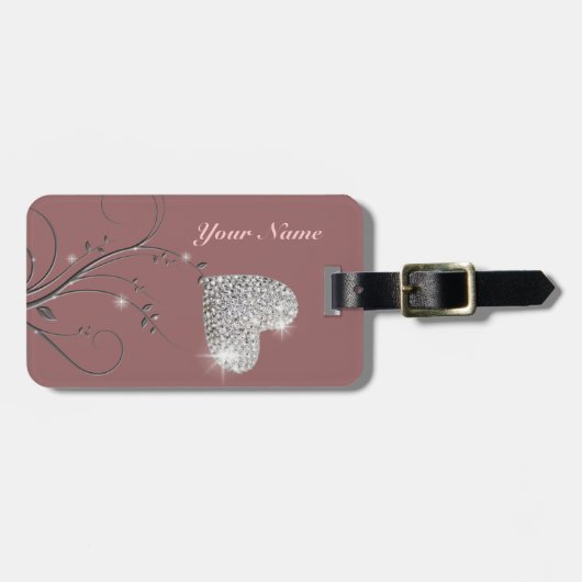 Pretty Heart Jewel Flower Gepäckanhänger (Vorderseite horizontal)