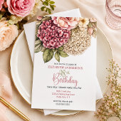 Pretty Hydrangea Rose 98th Birthday Einladung