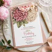 Pretty Hydrangea Rose 99th Birthday Einladung
