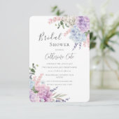 Pretty Hydrangeas Floral Bridal Shower Einladung (Stehend Vorderseite)