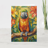 Pretty Impasto Colorful Parrot | Happy Birthday Karte (Vorderseite)