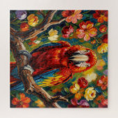 Pretty Impasto Macaw Parrot | Blank Puzzle (Horizontal)