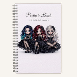 Pretty in Black Gothic Doll Journal Dark Aesthetic Notizblock