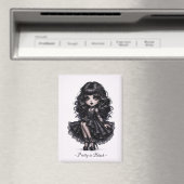 Pretty in Black Gothic Girl Magnet Dark Aesthetic (In Situ (Geschirrspüler))