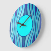 Pretty in Blue Abstract Non Personalized Swirls Große Wanduhr (Winkel)