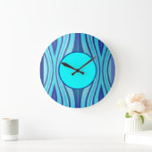 Pretty in Blue Abstract Non Personalized Swirls Große Wanduhr (Zuhause)