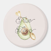 Pretty in Blush Pink Avocado Heart Spoon Magnet (Vorne)