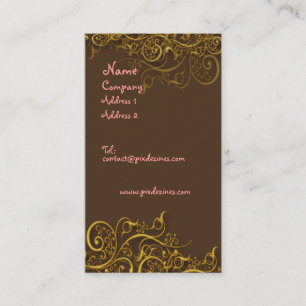 Pretty in Pink auf Schokolade mit Swirls-Profilkar Visitenkarte