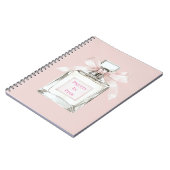 Pretty in Pink Blush Bow Perfume Bottle Notizblock (Linke Seite)